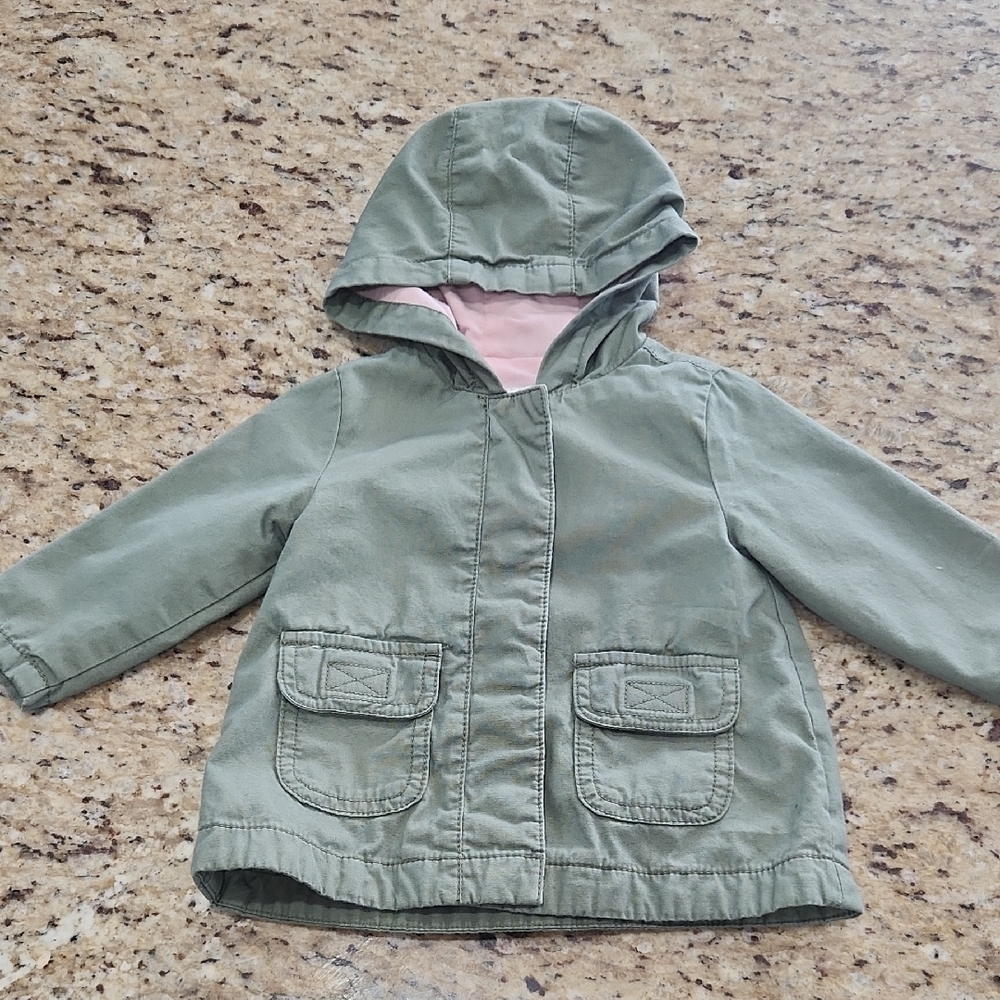 Old Navy Kids Olive Hooded Raincoat